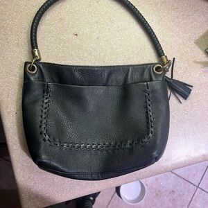 Saks Fifth Avenue Black Leather Shoulder Bag